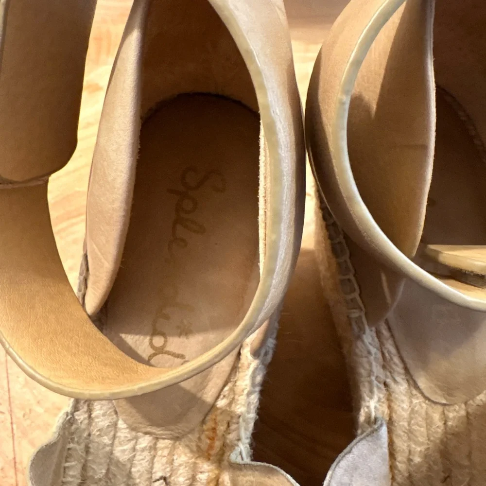 Splendid leather espadrille wedge sandals